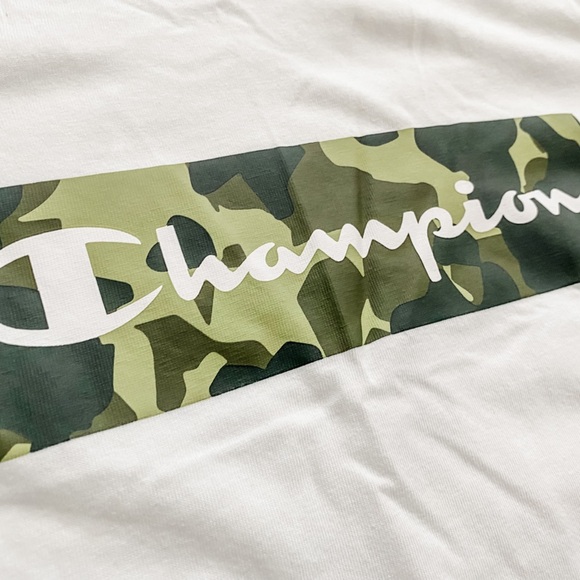 New! Champion Big Boys White Long Sleeve T-Shirt w/Camo Graphic - Size XL - Picture 4 of 4
